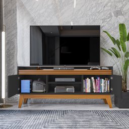 Rack para Tv até 50 Polegadas 2 Portas Ripado Astúrias 136cm - 2