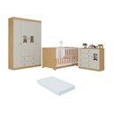 Ver imagem 1 de Quarto de Bebê Completo com Berço Americano 3x1 Colchão Teddy Multimóveis Mp4660 Madeirado/off