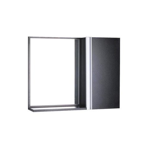 Espelho para Banheiro com Armário Preto Barra Vertical