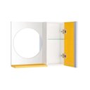 Ver imagem 2 de Espelho Redondo para Banheiro com Armário Amarelo com Barra Vertical