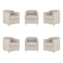Ver imagem 1 de Kit 06 Poltronas Tilla Consultório Recepção Sala Suede Cor:Bege
