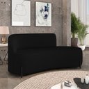 Ver imagem 2 de Sofá 3 Lugares Orgânico 180cm Pé Ferro Preto Morgan Linho Preto D03 - D’Rossi