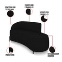 Ver imagem 3 de Sofá 3 Lugares Orgânico 180cm Pé Ferro Preto Morgan Linho Preto D03 - D’Rossi