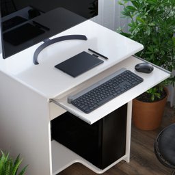 Mesa Computador com Suporte Cpu e Gaveta para Teclado:branco - 6