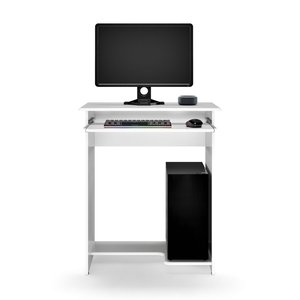 Mesa Computador com Suporte Cpu e Gaveta para Teclado:branco