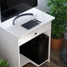 Mesa Computador com Suporte Cpu e Gaveta para Teclado:branco - 5