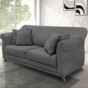 Ver imagem 5 de Sofá Decorativo 220cm 3 Lugares com 4 Almofadas Armstrong Suede Cinza - Gran Belo