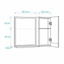 Ver imagem 4 de Espelho para Banheiro com Armário Branco Puxador Metal