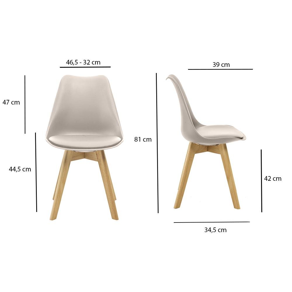 Kit 2 Cadeiras Saarinen Wood Com Estofamento Várias Cores - 3