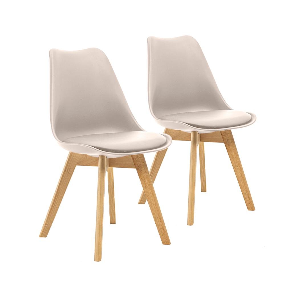 Kit 2 Cadeiras Saarinen Wood Com Estofamento Várias Cores - 1