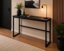 Ver imagem 6 de Mesa Jantar Aparador Bancada Alta Industrial 150x80cm Tampo Preto Pés Preto