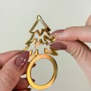 Ver imagem 3 de Kit de 10 Anéis para Guardanapos Árvore de Natal Dourado