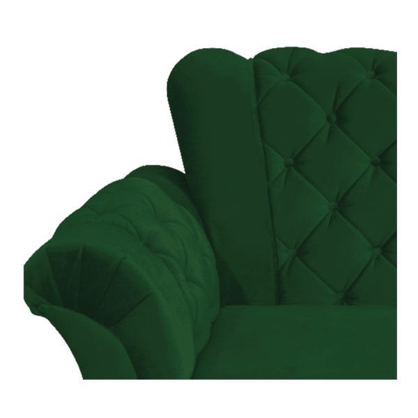 Kit 3 Poltronas Berlim Base Giratória de Metal Suede Verde - Doce Sonho Móveis - 5