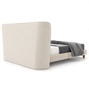 Ver imagem 3 de Cabeceira King Nilo 195cm com Cama Pés Madeira Suném P05 Veludo Bege - Lyam Decor