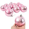 Kit 12 Bola de Natal Rosa Brilhante 8cm para Árvore - 1