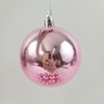 Kit 12 Bola de Natal Rosa Brilhante 8cm para Árvore - 5