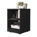 Ver imagem 2 de Mesa de Cabeceira Decore Slim com Rodinhas para Apartamento Pequeno Preto