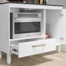 Balcão para Cooktop 4 e 5 Bocas 1 Porta 1 Gaveta Branco Fit Nicioli - 5