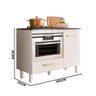 Balcão para Cooktop 4 e 5 Bocas 1 Porta 1 Gaveta Branco Fit Nicioli - 4