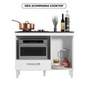 Ver imagem 2 de Balcão para Cooktop 4 e 5 Bocas 1 Porta 1 Gaveta Branco Fit Nicioli