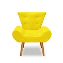 Ver imagem 3 de Kit 2 Poltrona Emilia +puff Redondo Decorativo:amarelo