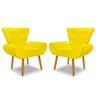 Kit 2 Poltrona Emilia +puff Redondo Decorativo:amarelo - 2