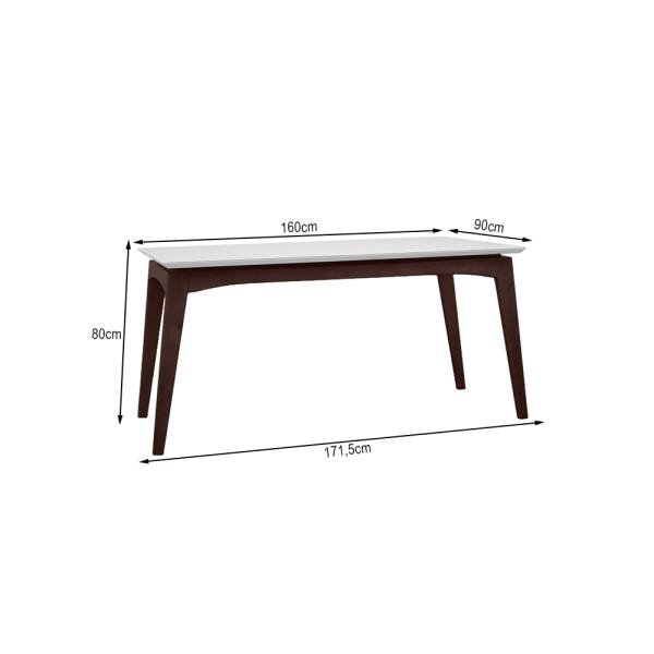 Conjunto Mesa de Jantar Off White 160x90cm Castanho 6 Cadeiras Estofadas Capuccino - 5