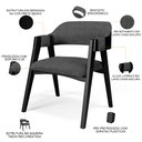 Ver imagem 4 de Kit 4 Cadeiras Sala de Jantar Estar Living Estofada Suran L02 Preto Linho Cinza Escuro - Lyam Decor