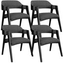 Ver imagem 1 de Kit 4 Cadeiras Sala de Jantar Estar Living Estofada Suran L02 Preto Linho Cinza Escuro - Lyam Decor