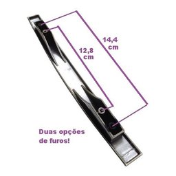 10 Puxadores para Armário Cozinha Cromado Prateado Elegance - 2