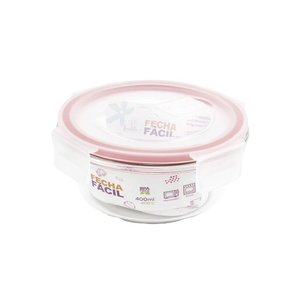 Pote Hermético de Vidro com Válvula de Respiro 400ml - Vermelho