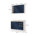 Ver imagem 3 de Armário de Cozinha Compacta Garrafeiro 100% Mdf 120cm Branco/azul Profundo Celeste Kappesberg