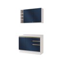 Ver imagem 2 de Armário de Cozinha Compacta Garrafeiro 100% Mdf 120cm Branco/azul Profundo Celeste Kappesberg