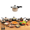 Ver imagem 1 de Conjunto Panelas 17 Pc Antiaderente Panela Pressão 4,5l