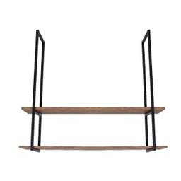 Nicho Preto Prateleira Suspensa Teto Banheiro madeira 100cm - 4