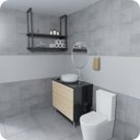 Ver imagem 2 de Nicho Preto Prateleira Suspensa Teto Banheiro Preta 60cm