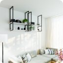 Ver imagem 1 de Nicho Preto Prateleira Suspensa Teto Sala Branca 1.20mt