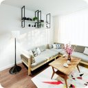 Ver imagem 2 de Nicho Preto Prateleira Suspensa Teto Sala Branca 80cm