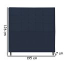 Ver imagem 2 de Cabeceira Estofada Box Casal King Size Encosto para Cama Maveric 195x126 Cm Azul Marinho