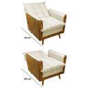Ver imagem 2 de Poltrona Sofá Reclinável Londres Corino Nozes e Linho Bege Conforto Plumante Ultramacio - Arkell
