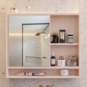 Ver imagem 2 de Espelheira Armário Suspenso para Banheiro com Porta Espelho e Nicho Aqua - Casa Uau:off White