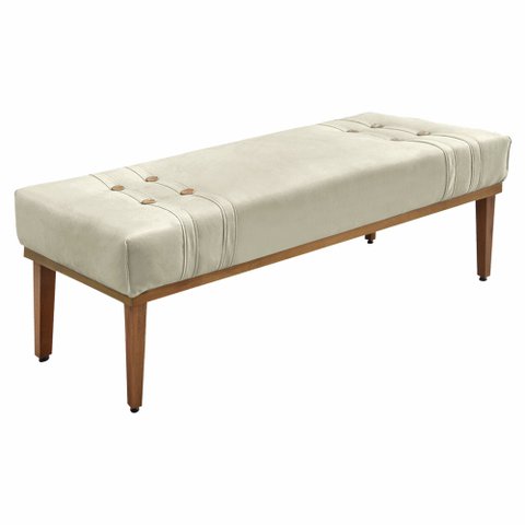 Calçadeira Recamier Queen 1,60m Gênova Veludo - Pallazio - Bege