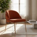 Ver imagem 2 de Cadeira Poltrona Decorativa Nuvem Premium Orgânico:bouclé Terra Cota