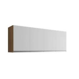 Armário Aéreo Andreia P/ Cozinha 160cm 4 Portas Ajl Móveis - Amêndoa/branco - 2