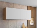 Ver imagem 1 de Armário Aéreo Andreia P/ Cozinha 160cm 4 Portas Ajl Móveis - Amêndoa/branco
