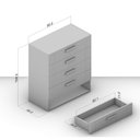 Ver imagem 3 de Cômoda Organizadora 90cm com 5 Gavetas 240840 Linha Lisboa Politorno Móveis