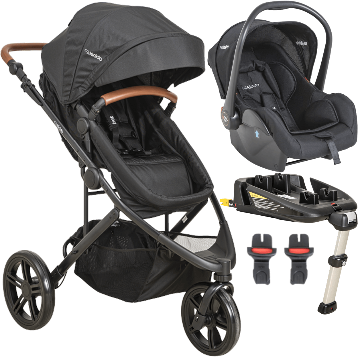 Carrinho de Bebe Bebe Conforto Base Isofix Kiddo Trek Preto