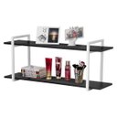 Ver imagem 2 de Nicho Sala e Quarto Branco Com Prateleiras Preto 120cm