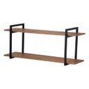 Ver imagem 3 de Nicho Sala e Quarto Preto Com Prateleiras Amadeirado 120cm