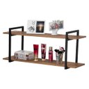 Ver imagem 2 de Nicho Sala e Quarto Preto Com Prateleiras Amadeirado 120cm